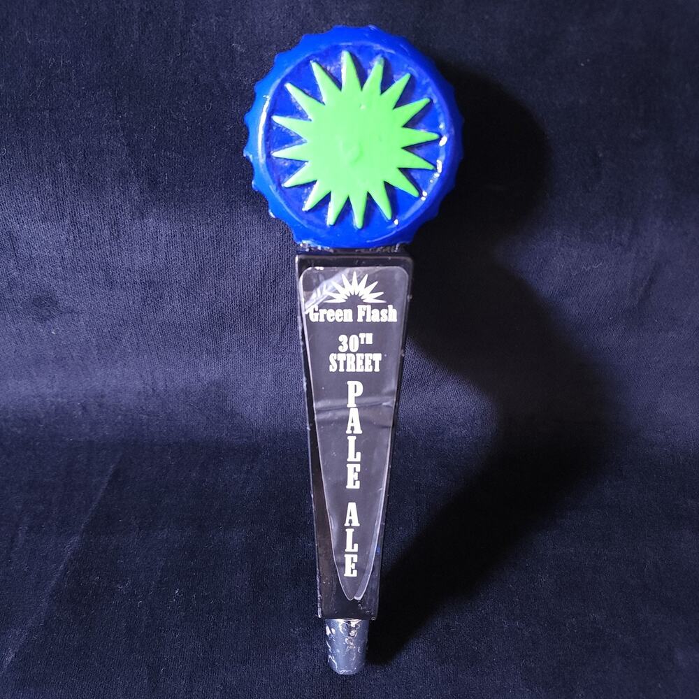 Green Flash 30th Street Pale Ale Beer Bar Tap Handle Rare San Diego 9" Long Used